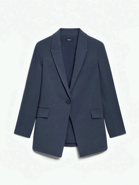 Theory Jackets & Blazers - NWT Theory Etiennette Blazer Wool Blazer in Blue Size (2 )Small